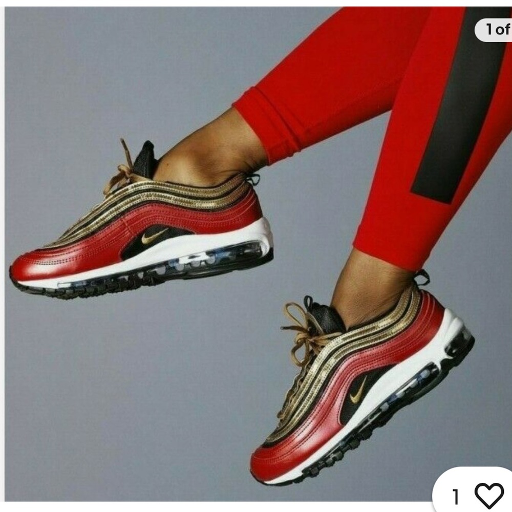 Nike Gold Sequin Airmax Athletic Shoes